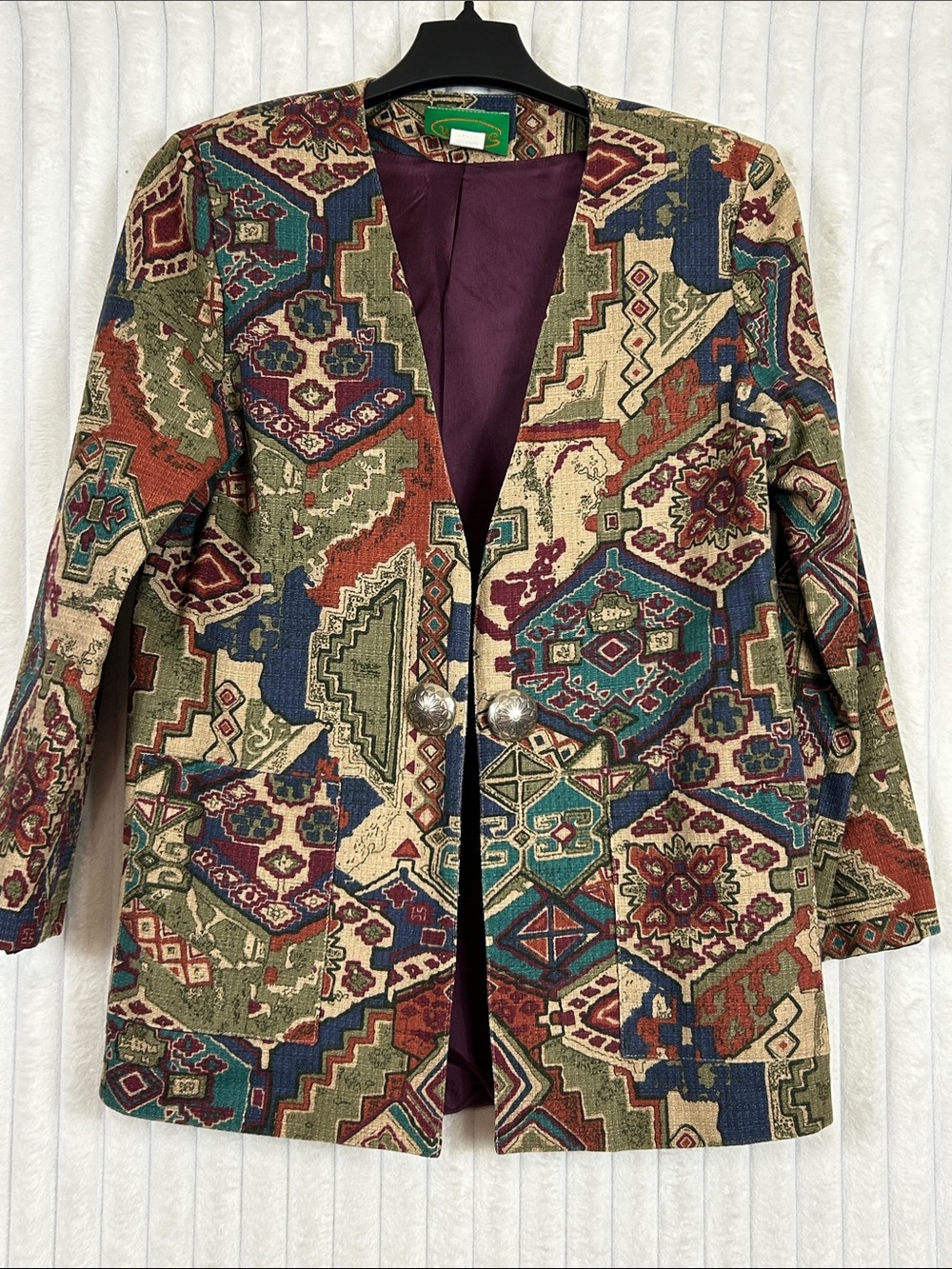 Vintage Wraps multicolor Tapestry Southwestern Rodeo blazer Jacket S